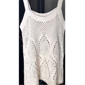 LC Lauren Conrad Beige Knit Crochet Tank Top | XS